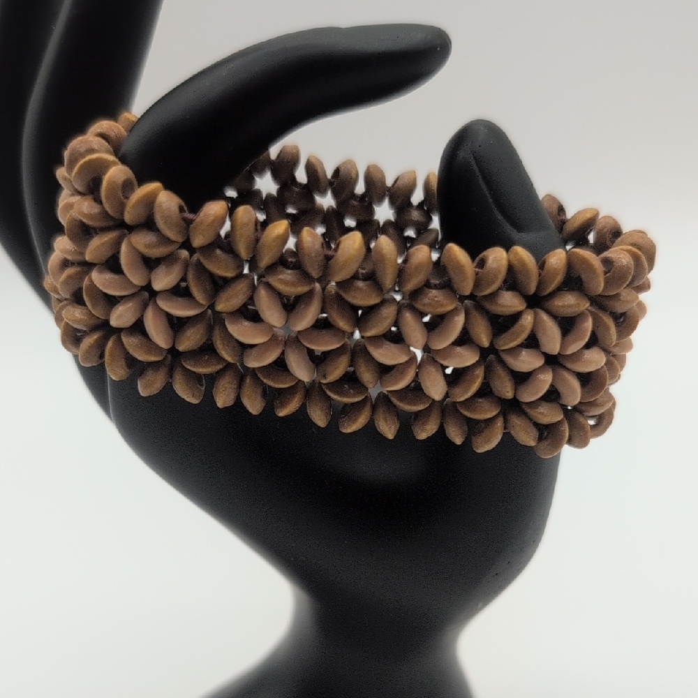 Brown Seed Bead Stretch Bracelet